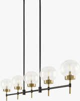 Tan Rustic Chandelier with glass details for dining or living rooms