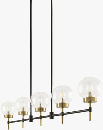 Tan Rustic Chandelier with glass details for dining or living rooms