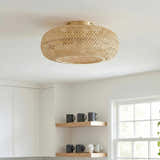 Orange Coastal Chandelier with woven details for dining or living rooms