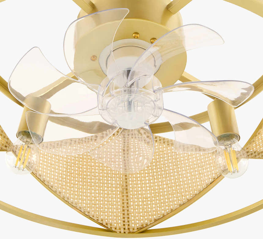 Tan Coastal Chandelier with rattan details for dining or living rooms