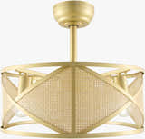 Tan Coastal Chandelier with rattan details for dining or living rooms