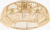 Orange Coastal Chandelier with rattan details for dining or living rooms