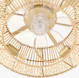 Orange Coastal Chandelier with rattan details for dining or living rooms