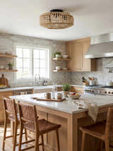 Deep Orange Coastal Chandelier for dining or living rooms