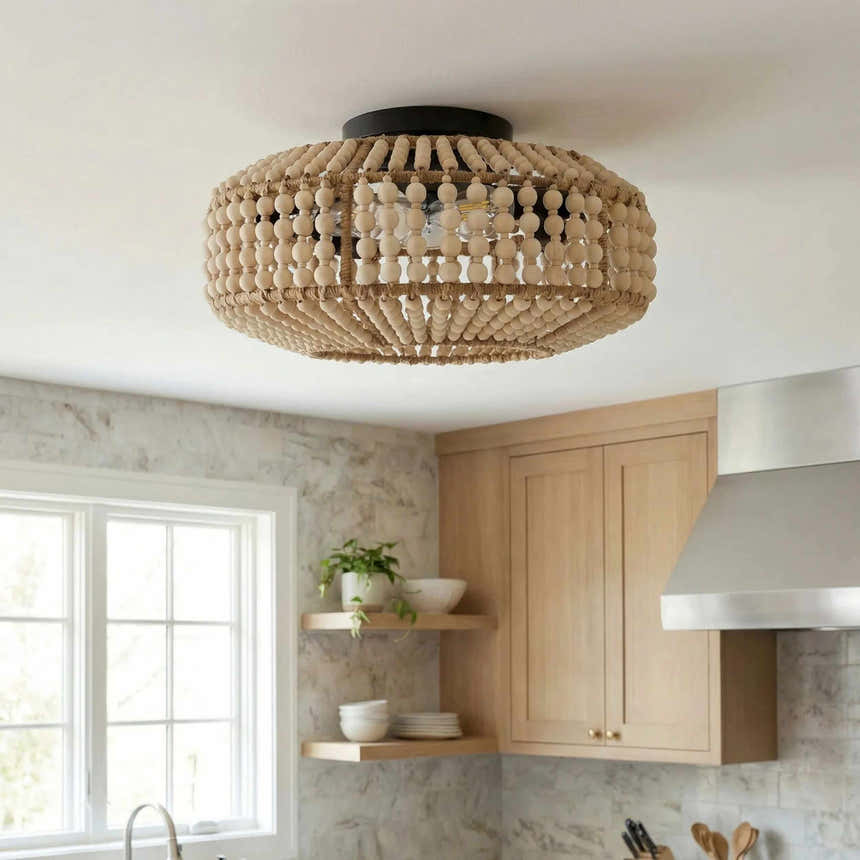 Deep Orange Coastal Chandelier for dining or living rooms