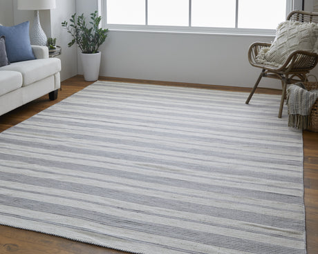 Feizy Duprine Transitional Stripes - Gray/Ivory Area Rug