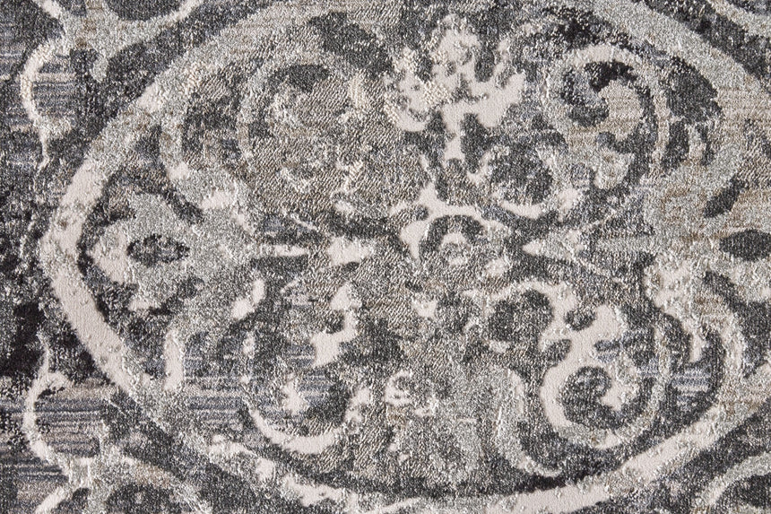 Feizy Kano Transitional Distressed - Gray/Ivory/Taupe Area Rug