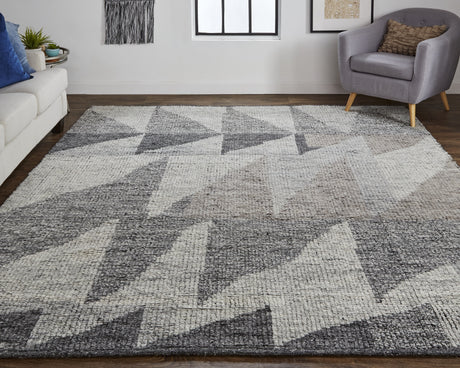 Feizy Alford Modern Geometric - Ivory/Gray/Taupe Area Rug