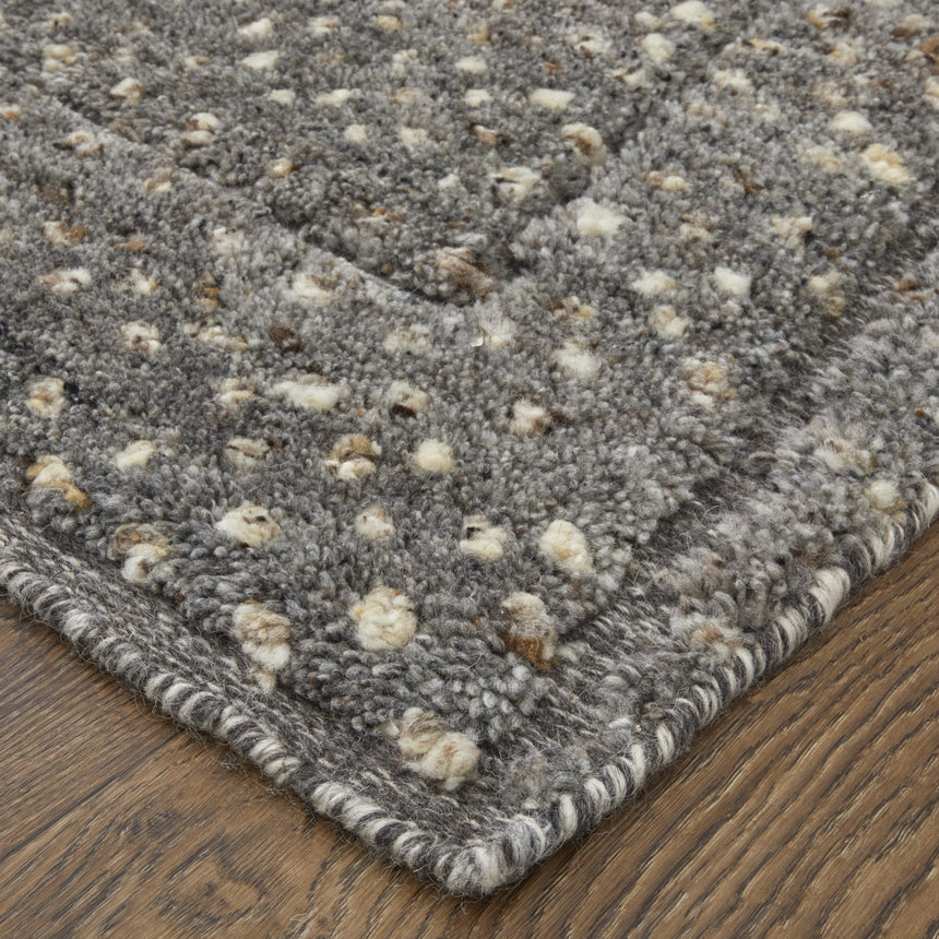 Feizy Dering Modern Polka Dots - Gray/Tan/Taupe Area Rug