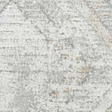 Close up of the high pile Nourison Dekor Grey area rug, showing texture and subtle pattern.