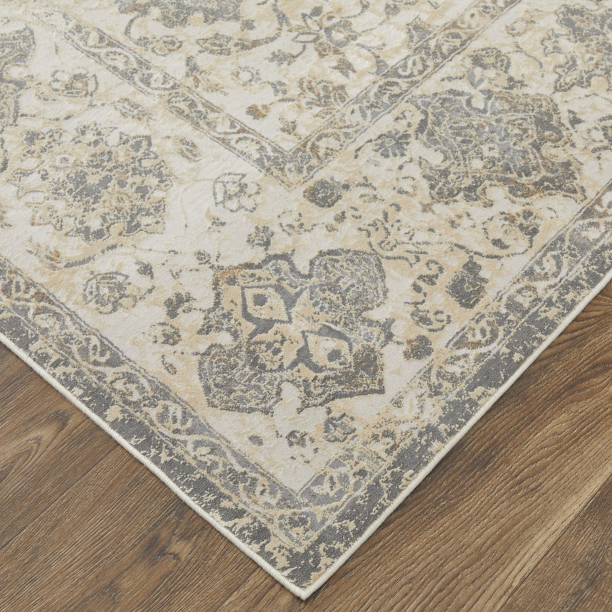 Feizy Celene Traditional Bordered - Ivory/Tan/Gray Area Rug