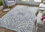 Feizy Belfort Transitional Medallion - Ivory/Blue Area Rug - Clearance
