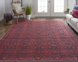 Feizy Voss Transitional Trellis & Lattice - Red/Black Area Rug