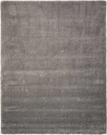 Close-up of the plush texture of the Nourison Yummy Shag Silver Gray Shag Indoor Area Rug.
