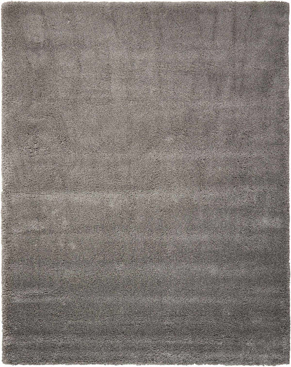 Close-up of the plush texture of the Nourison Yummy Shag Silver Gray Shag Indoor Area Rug.