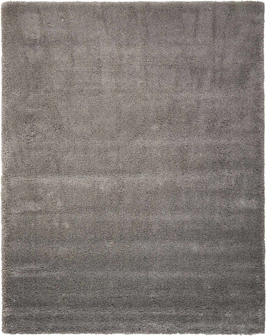 Close-up of the plush texture of the Nourison Yummy Shag Silver Gray Shag Indoor Area Rug.