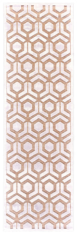 Feizy Saphir Mira Modern Geometric - Pink/White Area Rug - Clearance