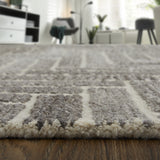Feizy Asher Transitional Geometric - Taupe/Gray/Tan Area Rug - Clearance