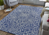 Feizy Belfort Transitional Medallion - Blue/Ivory Area Rug - Clearance