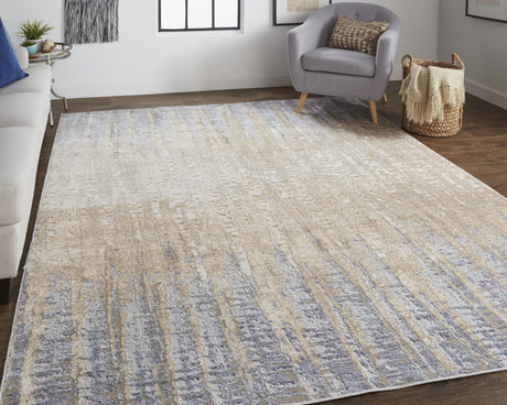 Feizy Laina Transitional Gradient & Ombre - Tan/Brown/Blue Area Rug