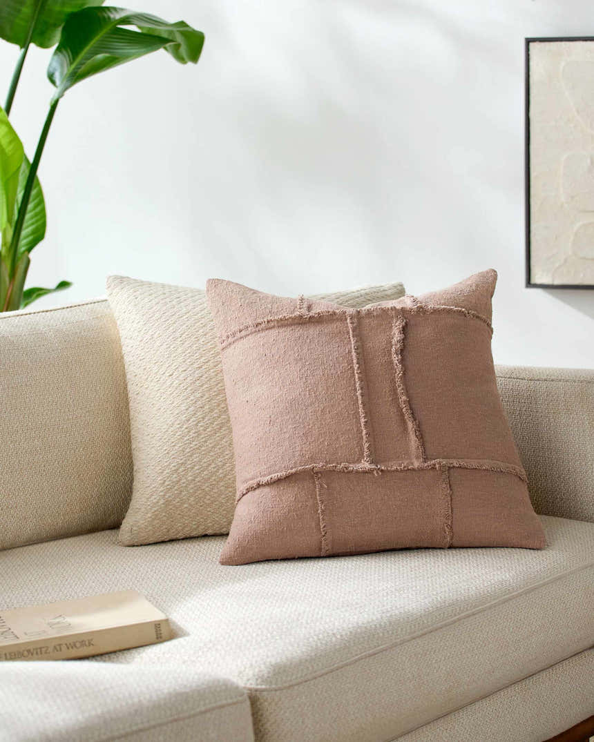 Vabu Brown Cotton Throw Pillow