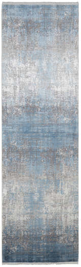 Close-up of the Feizy Cadiz Modern Abstract Area Rug in blue, gray, and silver, showcasing its contemporary pattern and texture. Design-Runner
