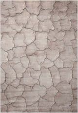 Close-up of Nourison Utopia Granite rug; gray with a unique cracked earth pattern and soft, subtle texture.