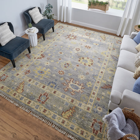 Feizy Fillmore Traditional Floral & Botanical - Blue/Taupe/Gray Area Rug