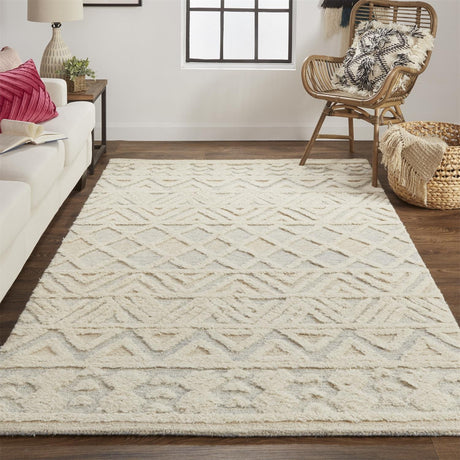 Feizy Anica Traditional Geometric - Ivory/Blue/Tan Area Rug