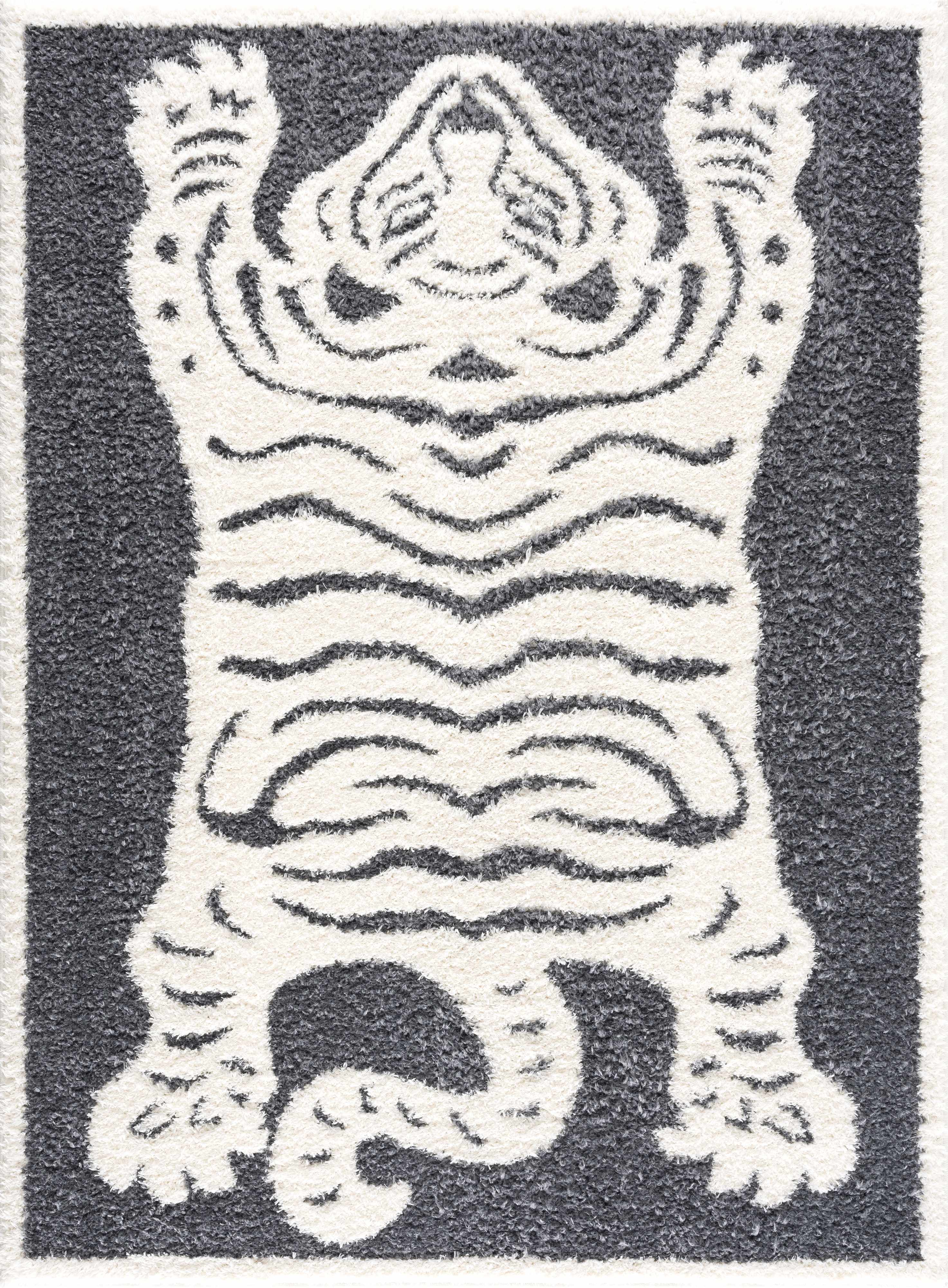 Zane Charcoal Tibetan Tiger Plush Rug – Boutique Rugs