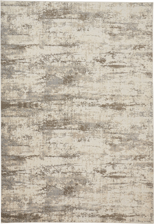Feizy Parker Transitional Abstract - Ivory/Brown Area Rug