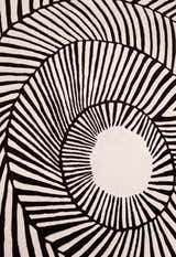 Zebra Orbit Black Hand Tufted 6x6 Wool Area Rug