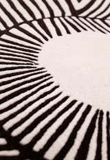 Zebra Orbit Black Hand Tufted 6x6 Wool Area Rug