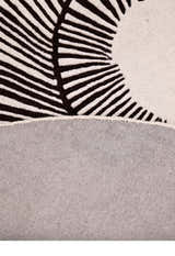 Zebra Orbit Black Hand Tufted 6x6 Wool Area Rug