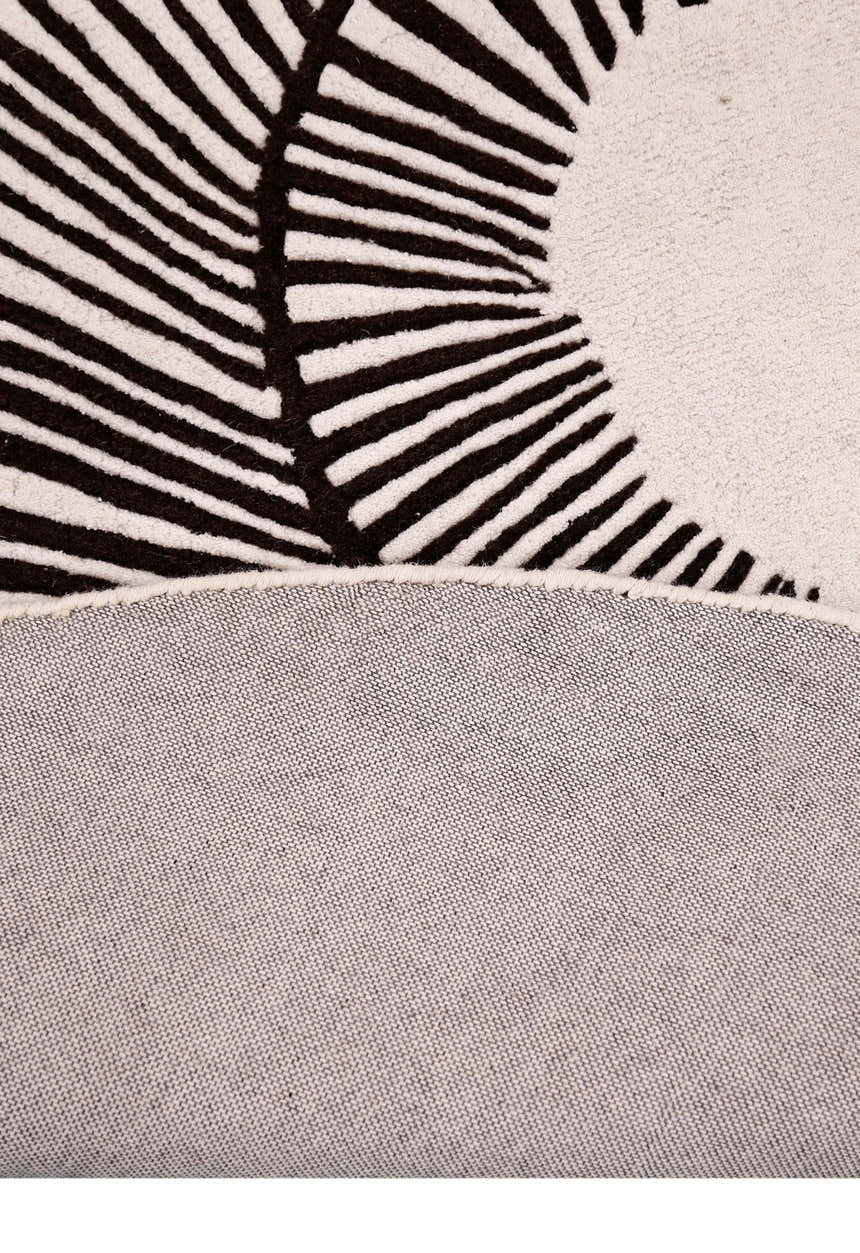 Zebra Orbit Black Hand Tufted 6x6 Wool Area Rug
