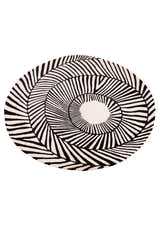 Zebra Orbit Black Hand Tufted 6x6 Wool Area Rug