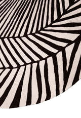 Zebra Orbit Black Hand Tufted 6x6 Wool Area Rug
