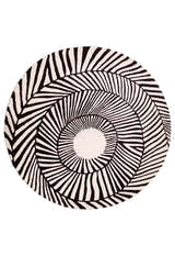Zebra Orbit Black Hand Tufted 6x6 Wool Area Rug