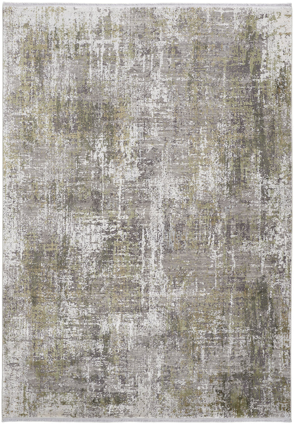 Feizy Cadiz Modern Abstract - Green/Gray/Ivory Area Rug