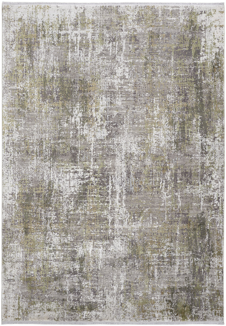Feizy Cadiz Modern Abstract - Green/Gray/Ivory Area Rug