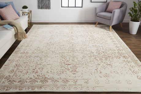 Feizy Bella Transitional Oriental - Ivory/Tan/Pink Area Rug - Clearance