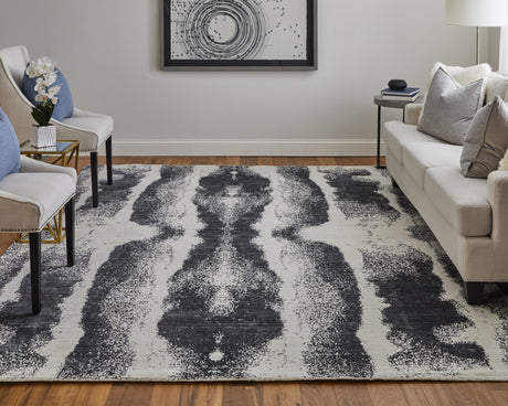 Feizy Coda Modern Abstract - Black/White Area Rug