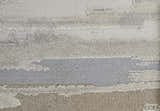 Close-up of the Feizy Vancouver rug, showcasing its ivory, tan, and brown abstract pattern and textured weave. Texture
