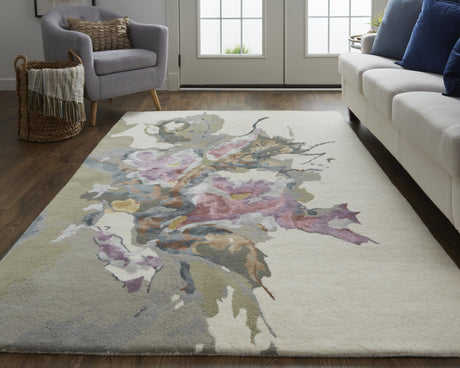 Feizy Dafney Transitional Floral & Botanical - Purple/Pink/Green Area Rug