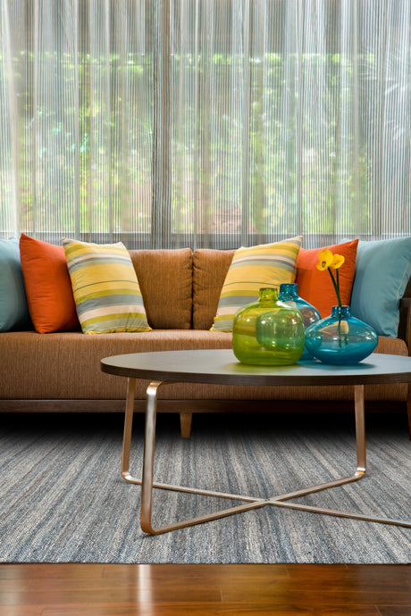 Feizy Brady Transitional Stripes - Gray/Blue/Ivory Area Rug - Clearance