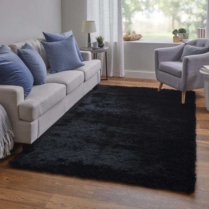 Feizy Indochine Modern Solid - Black Area Rug