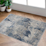 Creighton Blue Marble Textured Luxe Rug