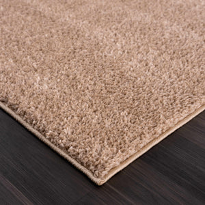 Judy Solid Brown Washable Shag Rug