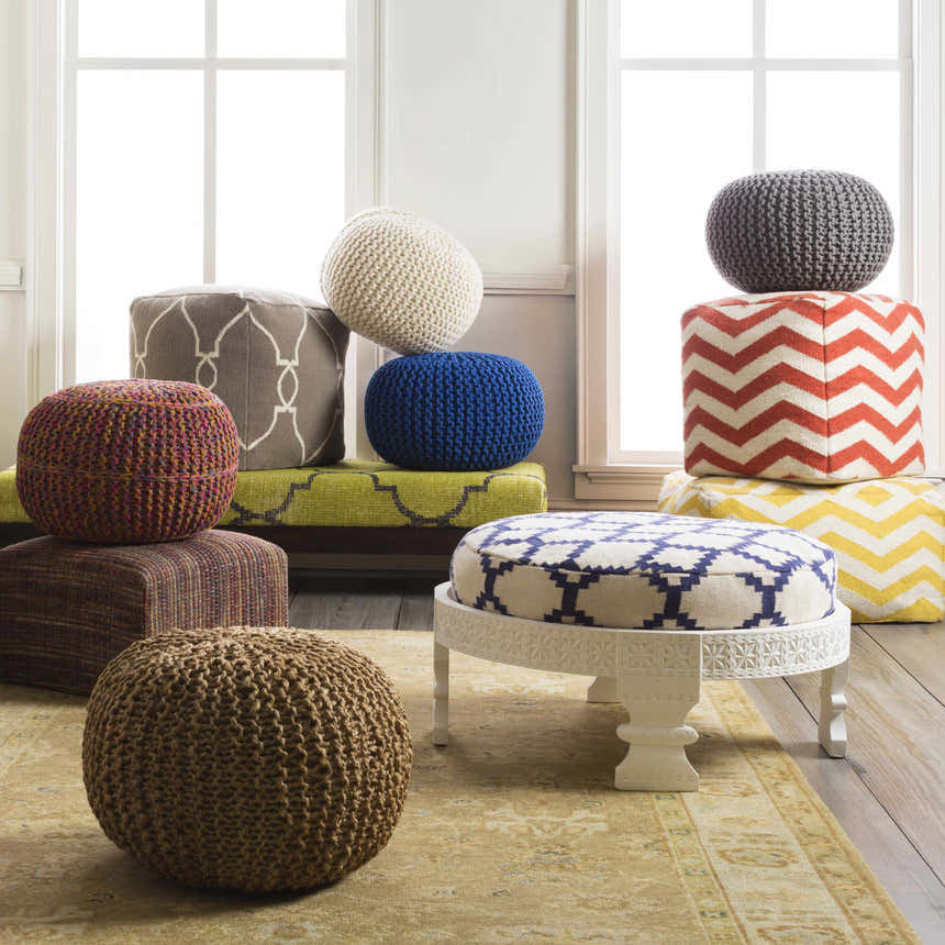 Penamacor Colorful Jute Pouf