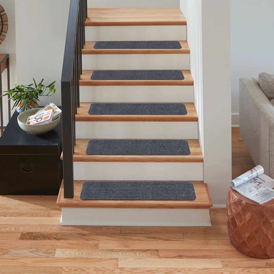 Basic Stair Tread Rugs, Light Gray